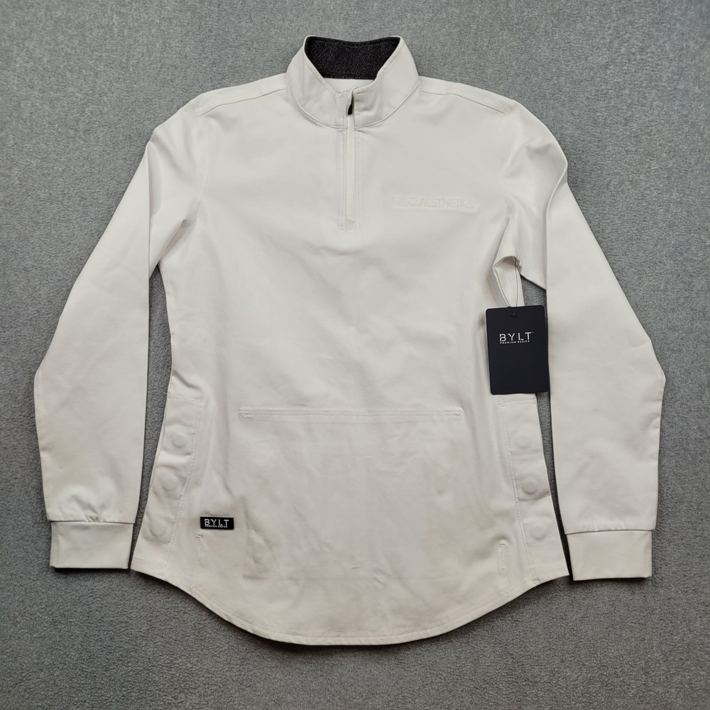 BYLT Fairway Quarter‎ Zip Womens Small White Pullover Jacket NWT